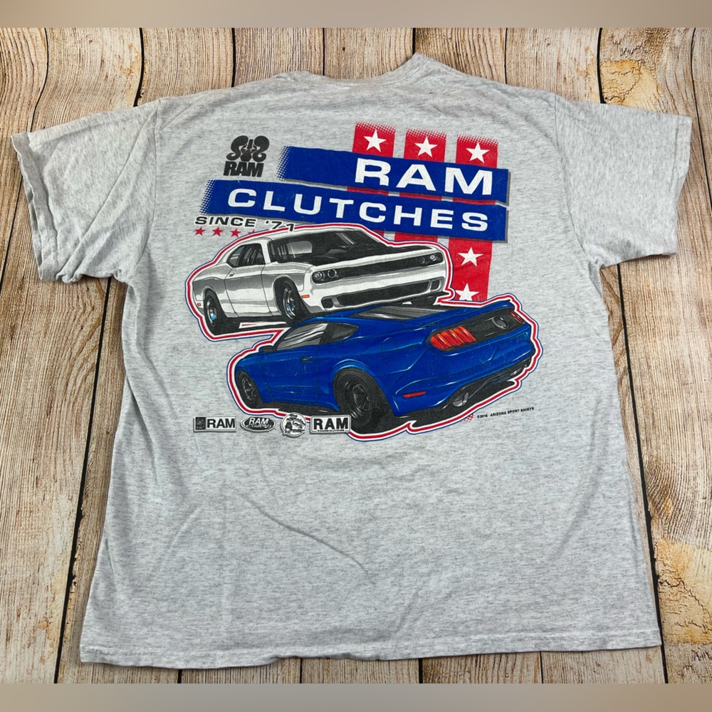 Ram Clutches T Shirt Mustang Challenger Charger Racing Cars Size Large